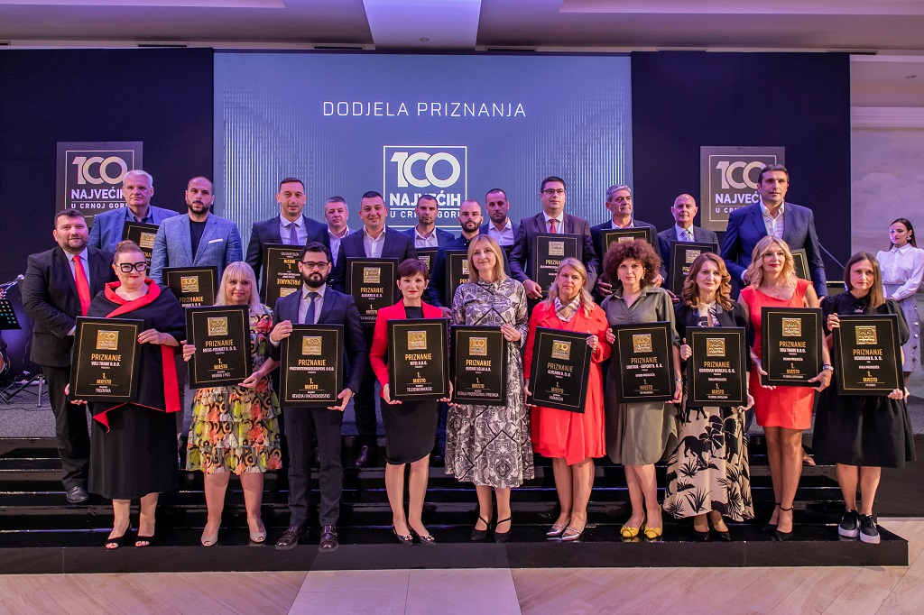 Dodijeljena priznanja u okviru projekta 100 najvećih u Crnoj Gori - Živjeti za naprijed umiju samo izuzetni