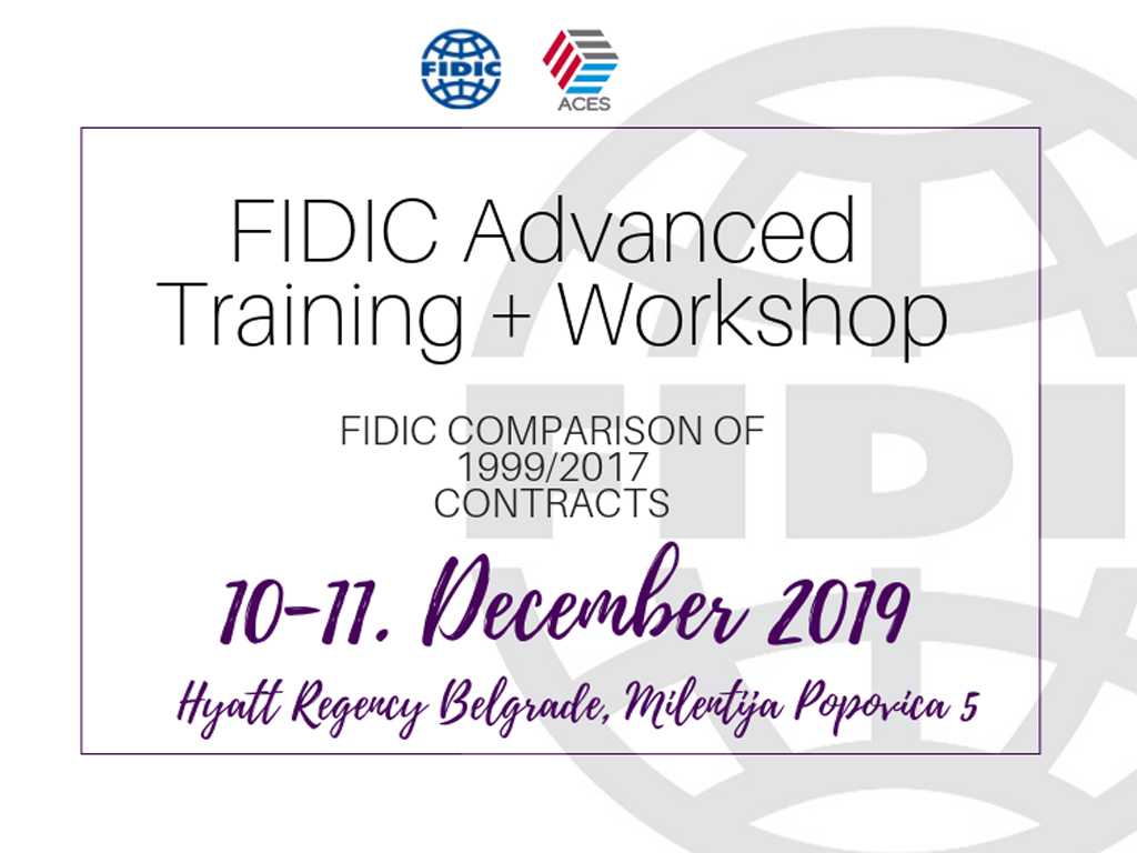 FIDIC Advanced Training and Workshop 10 i 11. decembra u Beogradu