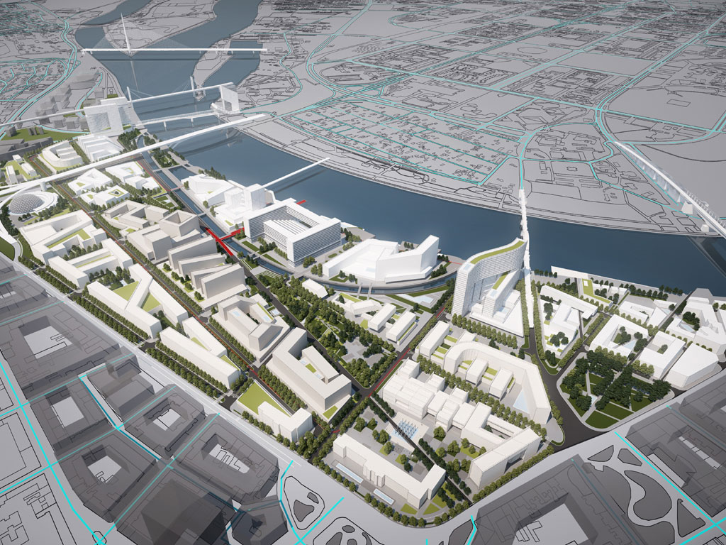 Masterplan für "Belgrad auf dem Wasser" präsenteiert in Dubai - Vier Vorentwürfe in der engeren Wahl für den "Turm Belgrad", zwei für Einkaufszentrum