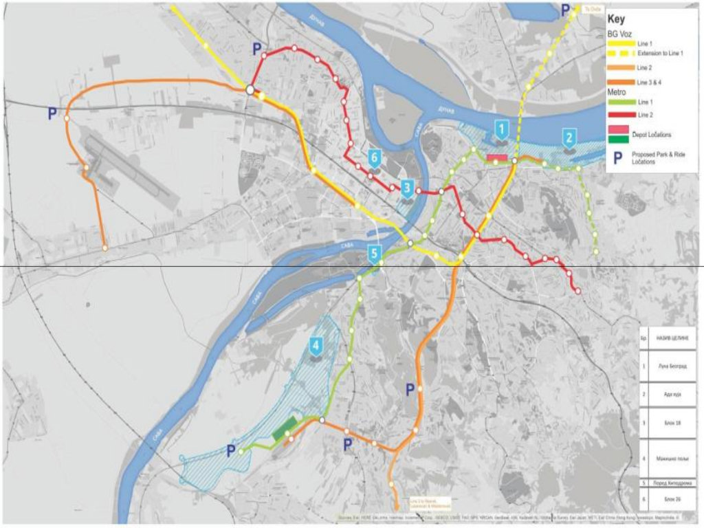 Das geplante U-Bahn-System und die Stadtbahn