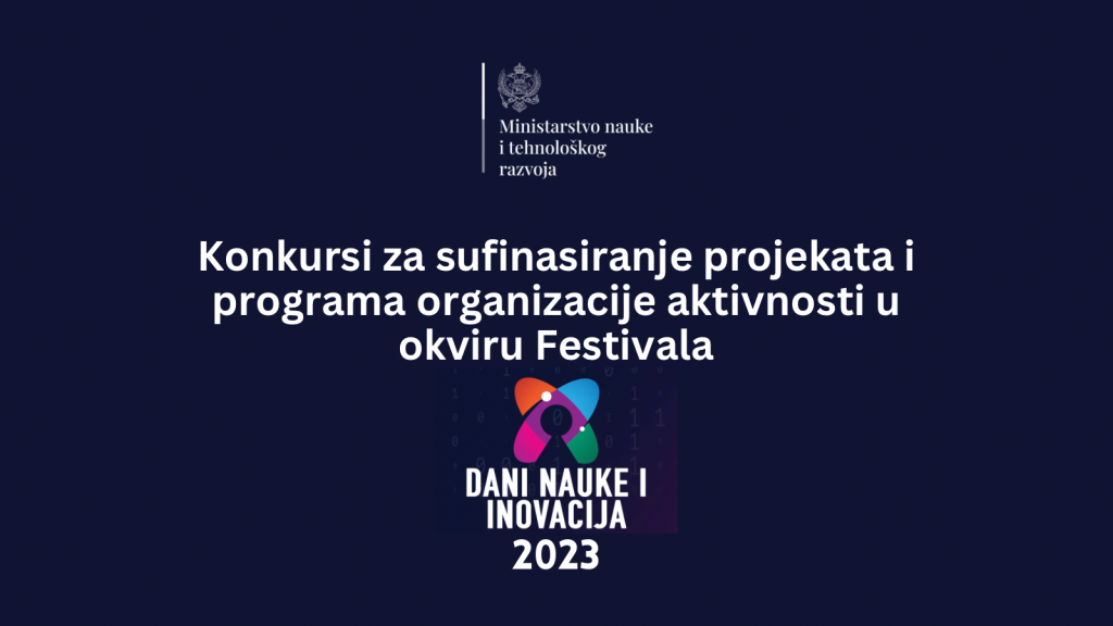 Konkursi za sufinansiranje aktivnosti i sadržaja Festivala "Dani nauke i inovacija 2023"