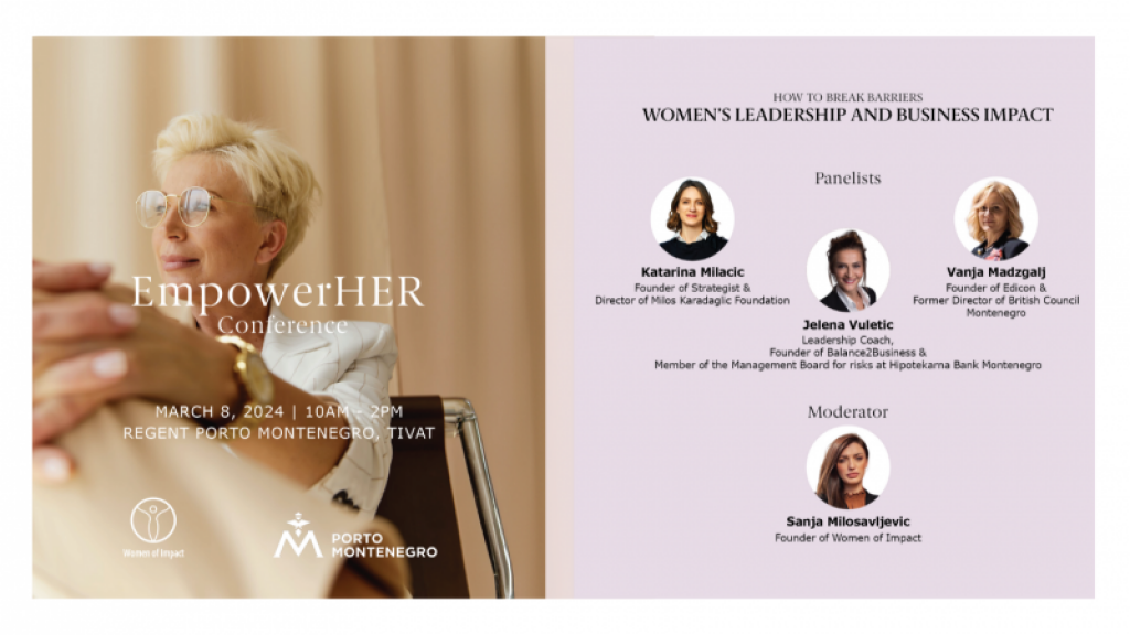 EmpowerHER konferencija 8. marta u Porto Montenegru - Nova era ženske snage u Crnoj Gori