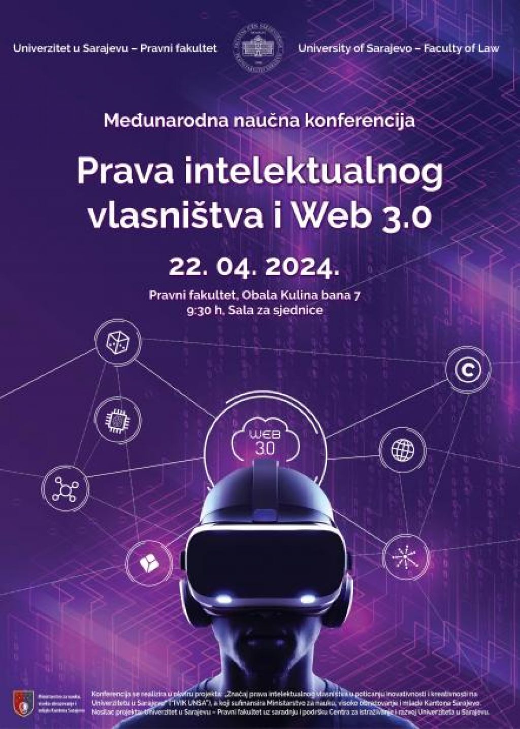 Međunarodna naučna konferencija "Prava intelektualnog vlasništva i Web 3.0"  22. aprila u Sarajevu