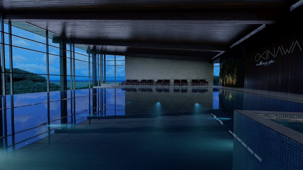 The pool at the wellness and spa center