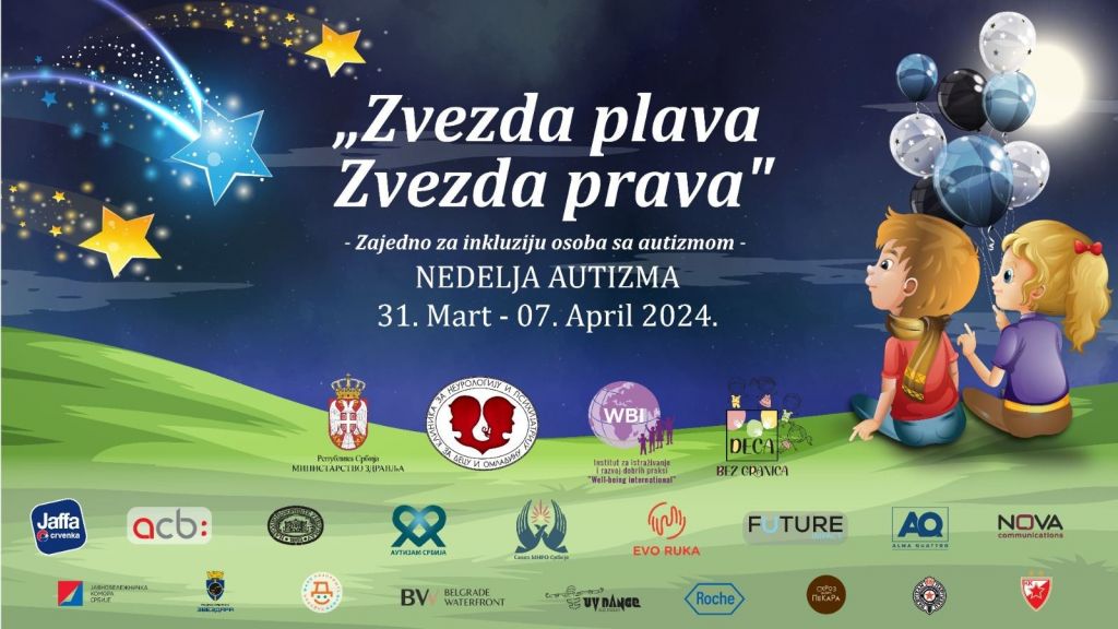 Nedelja autizma do 7. aprila pod sloganom "Zvezda plava, Zvezda prava!"