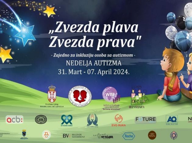 Nedelja autizma do 7. aprila pod sloganom "Zvezda plava, Zvezda prava!"