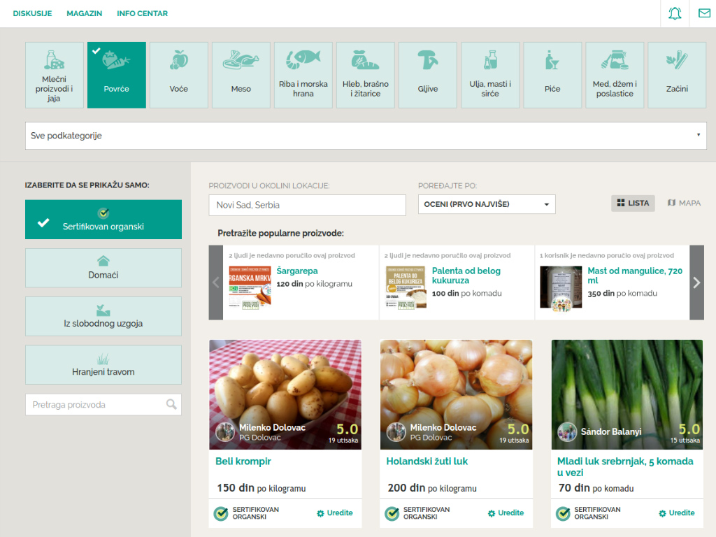 Raste prodaja organske hrane preko interneta u Srbiji - Digitalna tržnica OrganicNet osvaja i tržište Brazila