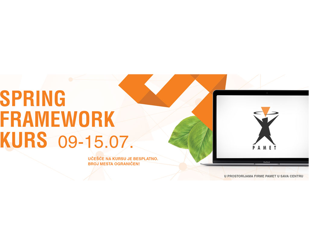 "Spring framework" kurs za Java programere od 9. do 15. jula
