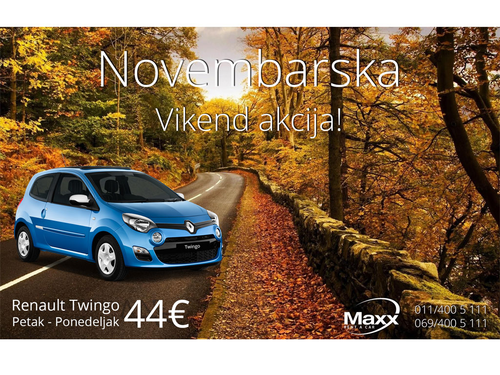Proputujte Srbijom za samo 44 evra sa "Maxx Rent a Car"-om