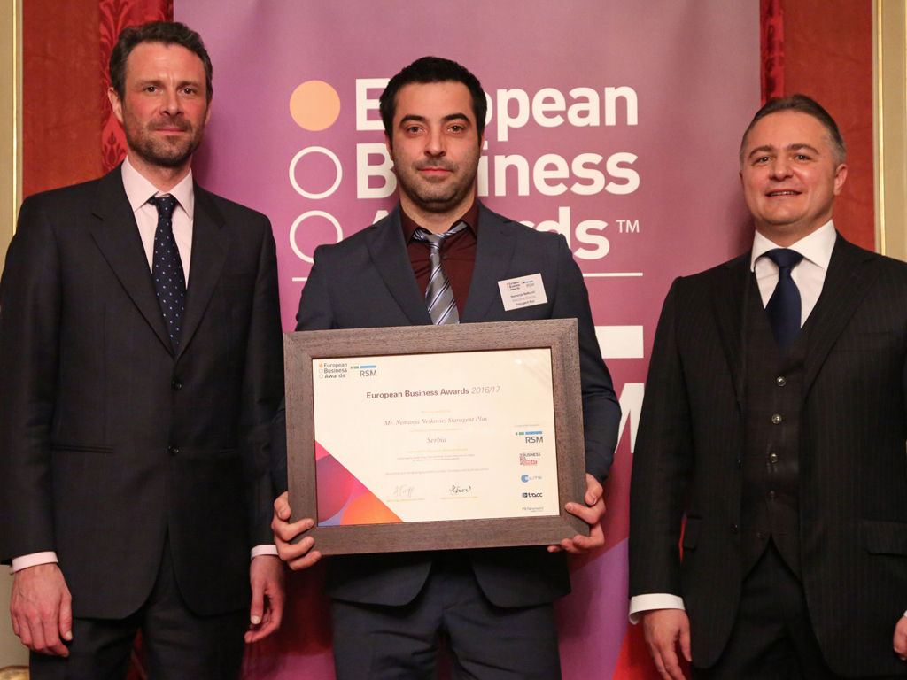Staragent Plus dobitnik priznanja European Business Awards - Pobeda u kategoriji brige o klijentima i inovacijama u preduzetništvu