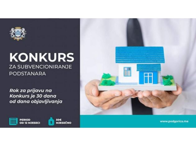 Podgorica objavila konkurs za subvencionisanje podstanara