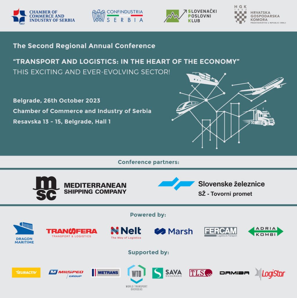 Konferencija "Transport i logistika: U srcu privrede" 26. oktobra u Beogradu