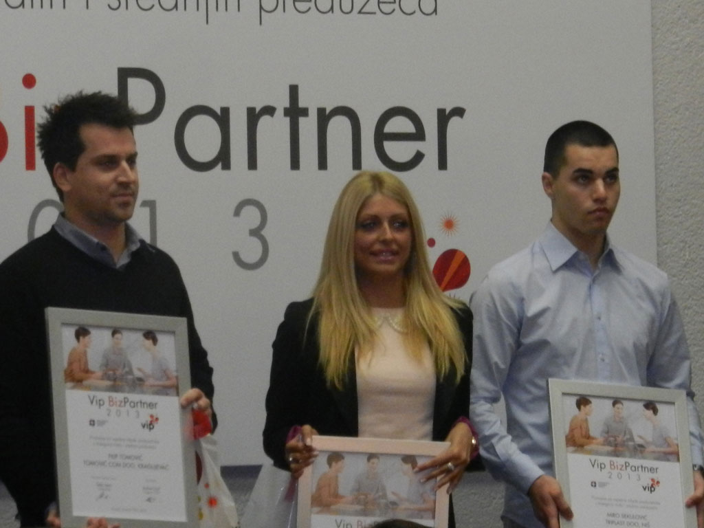 Sekulić, Trajković i Tomović dobitnici priznanja "Vip BizPartner 2013"