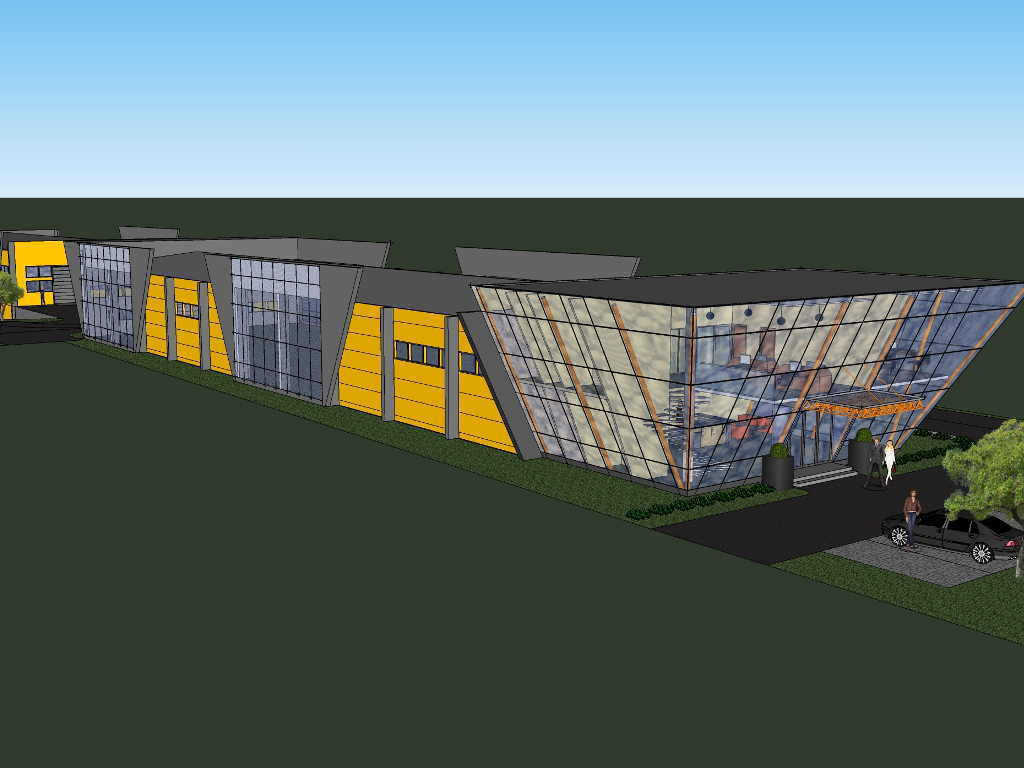 future look of the business and production complex in Lestane
