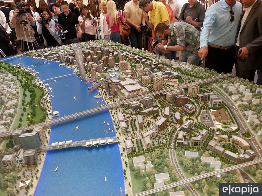 Modell des künftigen Komplexes "Belgrad am Wasser"