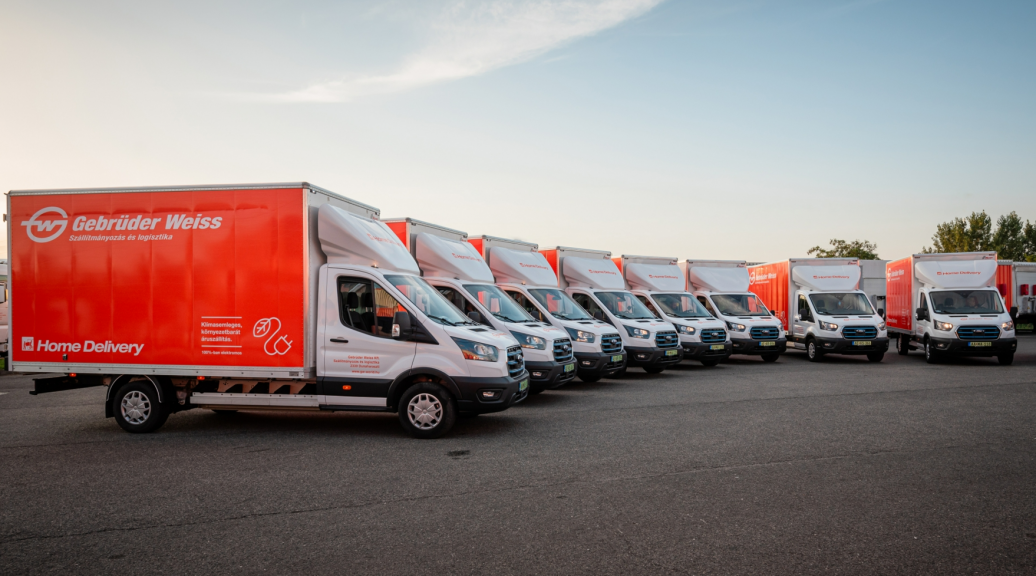 Gebrüder Weiss plans to invest further in e-mobility in 2024. Pictured here: electric vans used for home delivery in Budapest