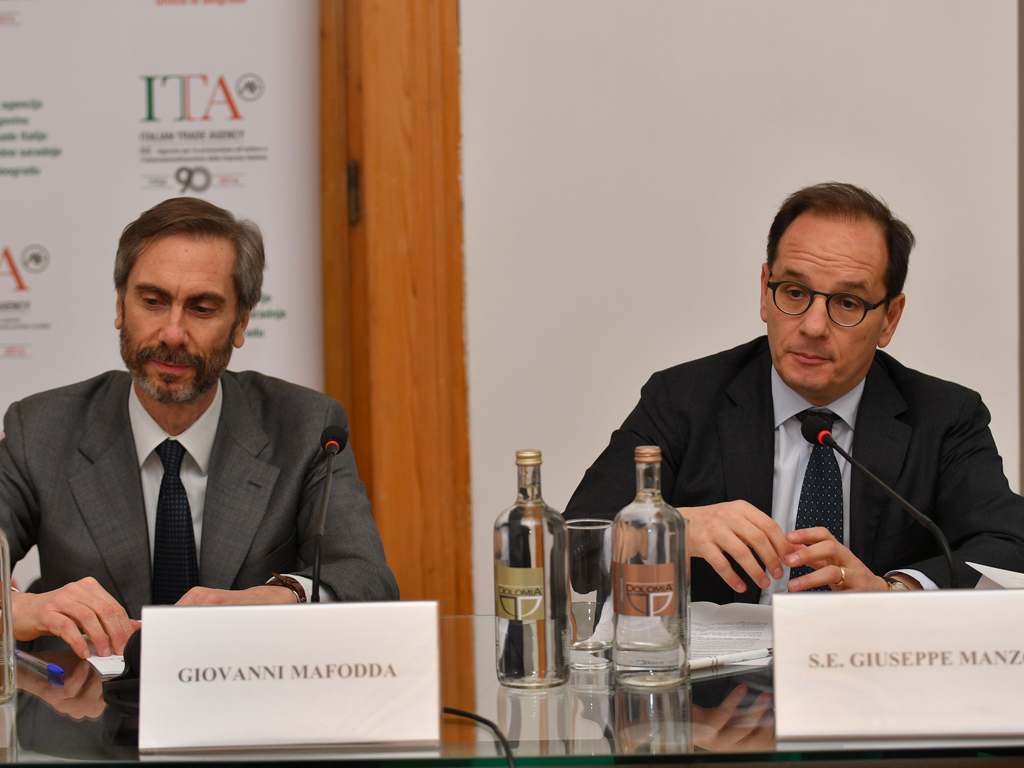 Giovanni Mafodda, direktor beogradske kancelarije Agencije ICE i ambasador Giuseppe Manzo