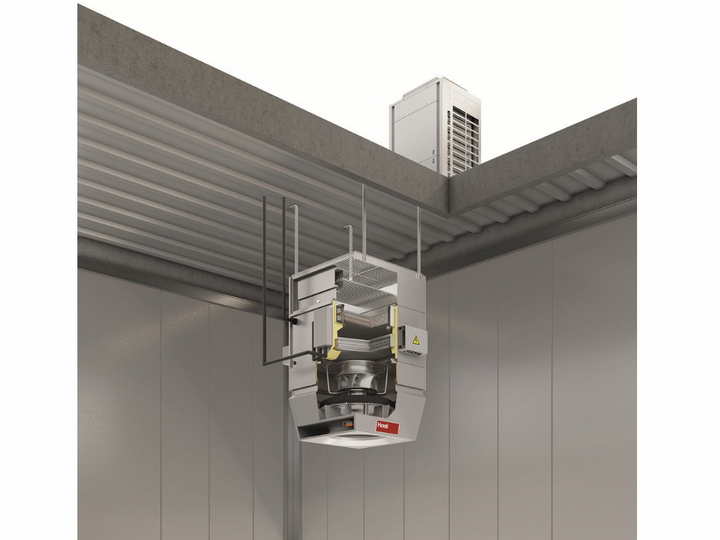 Recirculation device TopVent® with a heat pump