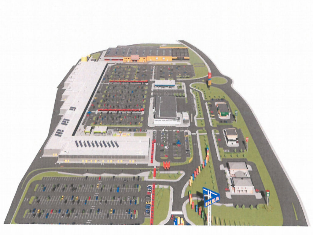Prikaz planiranog trgovinskog kompleksa Ikea Retail park Beograd