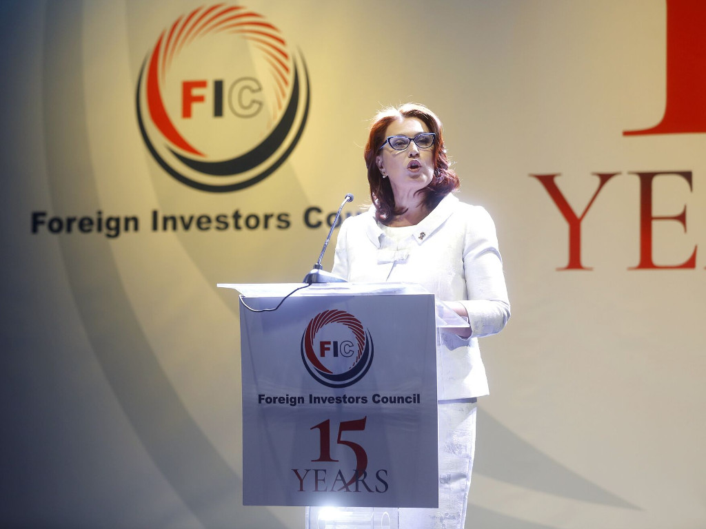 Yana Mikhailova at the celebration of 15 years of the Foreign Investors Council’s activities