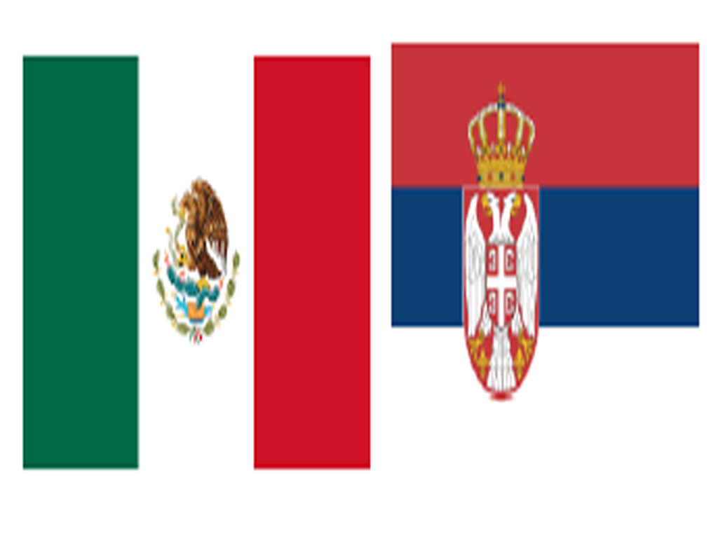 Flaggen von Mexiko und Serbien
