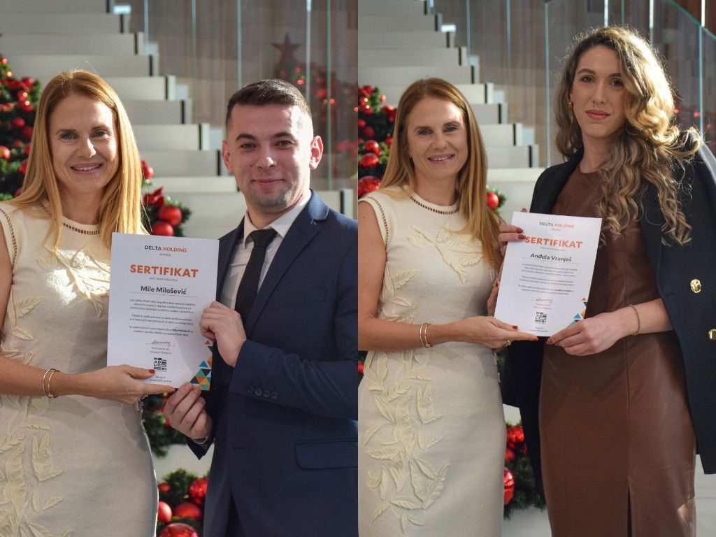 Mladi lideri koji su primili sertifikate o završenom programu sa</div><div>potpredsednicom za strategiju i razvoj Marijom Desivojević Cvetković 
