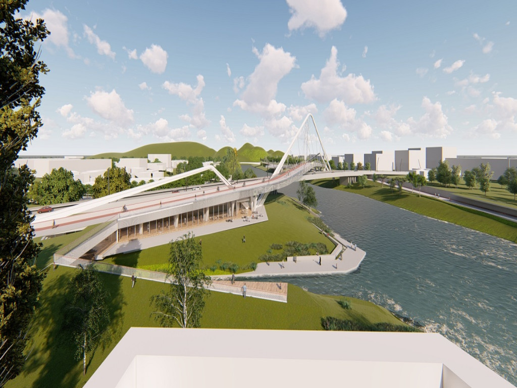 The winning preliminary design for the future bridge in Dolac