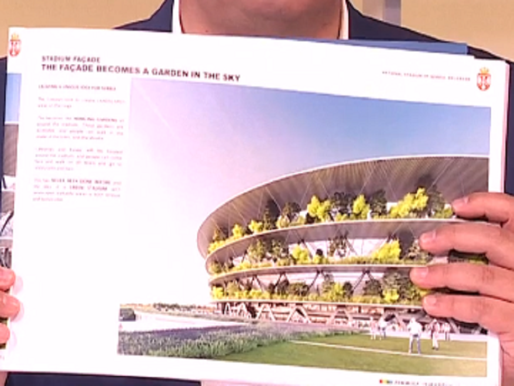 Präsident Aleksandar Vucic zeigte Entwurf des Nationalstadions