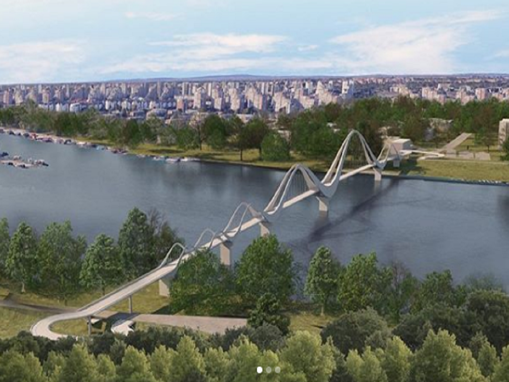 The preliminary design of the new pedestrian-cycling bridge