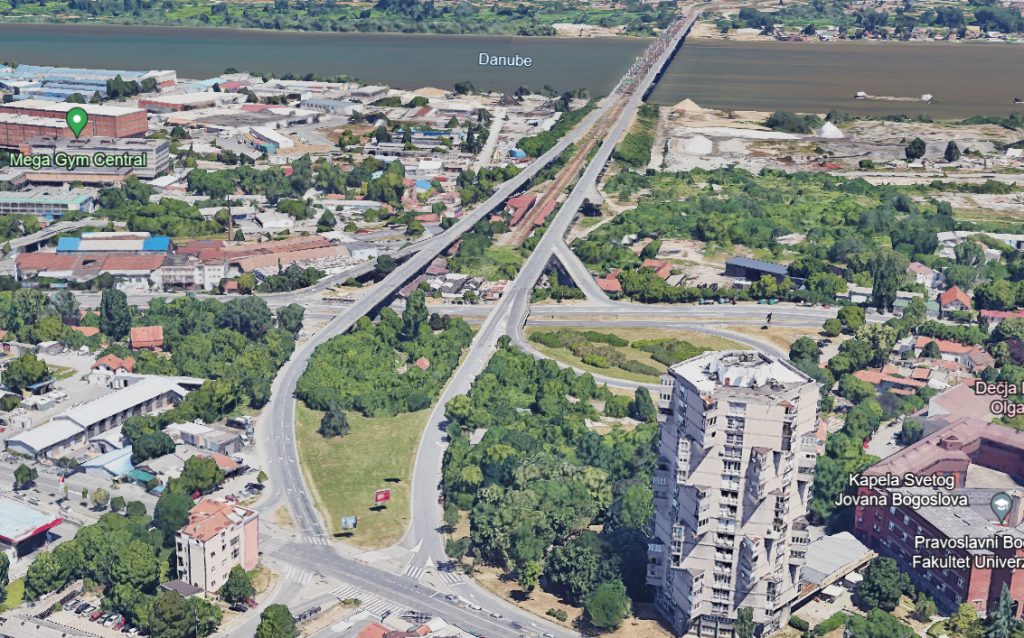Prilazne konstrukcije Pančevačkom mostu na desnoj obali Dunava
