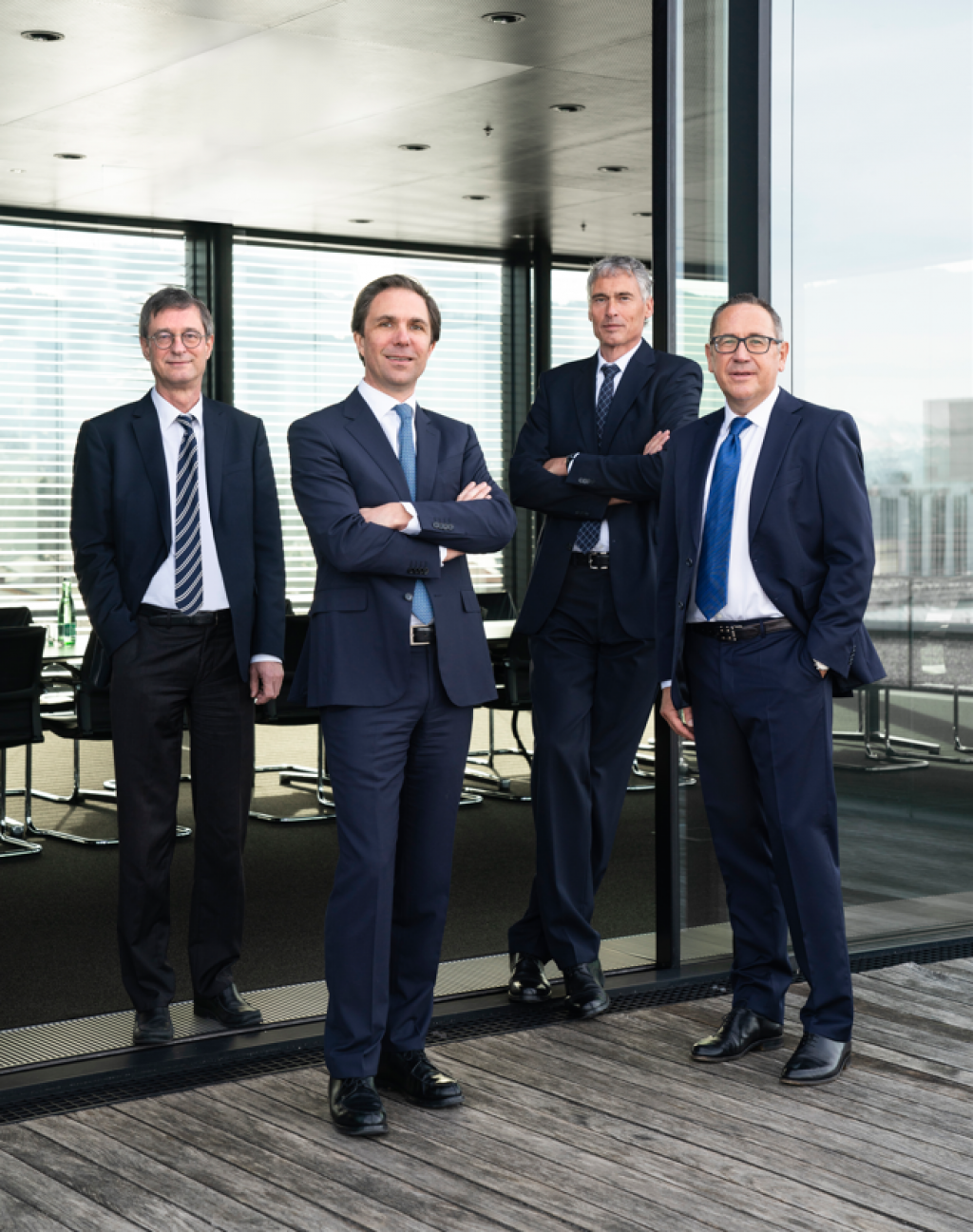 Die Geschäftsleitung von Gebrüder Weiss: Peter Kloiber, Wolfram Senger-Weiss, Lothar Thoma und Jürgen Bauer