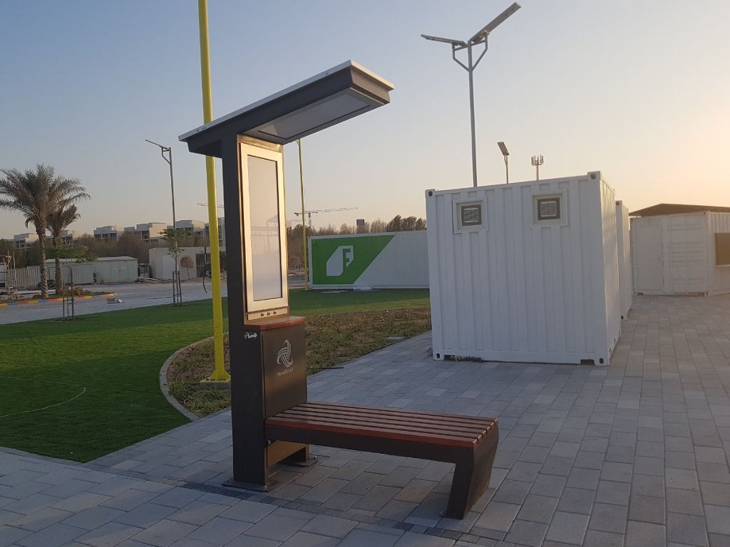 PetroSOLAR bench at Masdar Park in the UAE