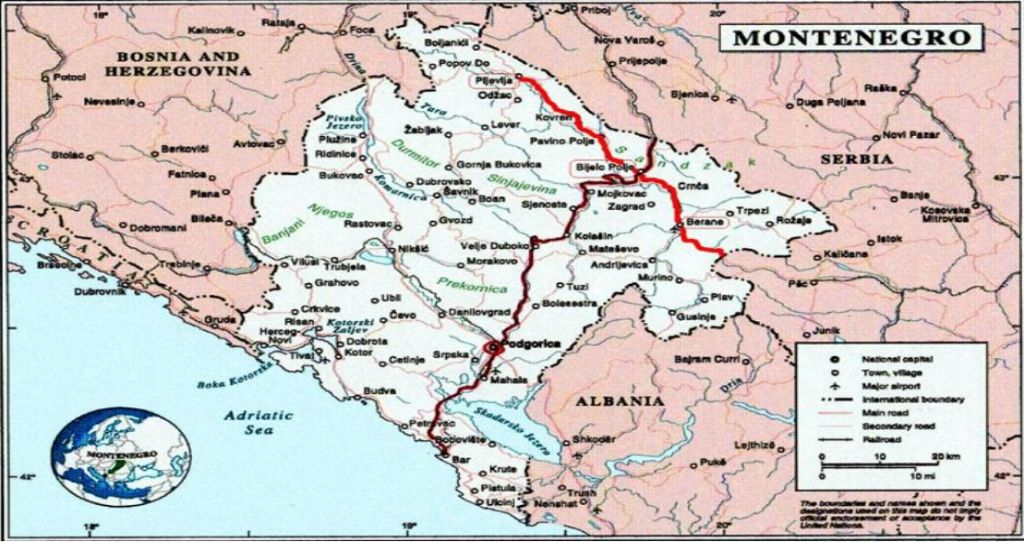 Trasa pruge Pljevlja - Bijelo Polje - Berane