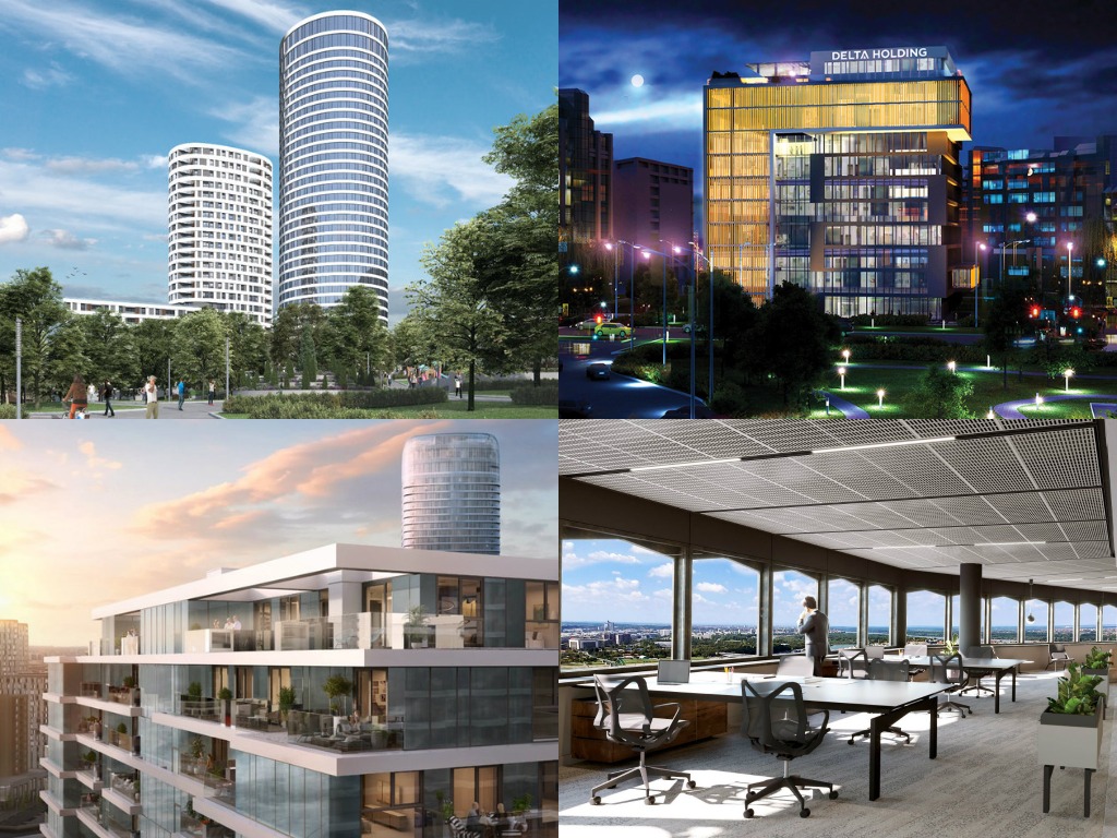Skyline, Delta House, BW Terraces, Beogradjanka-Bürogebäude