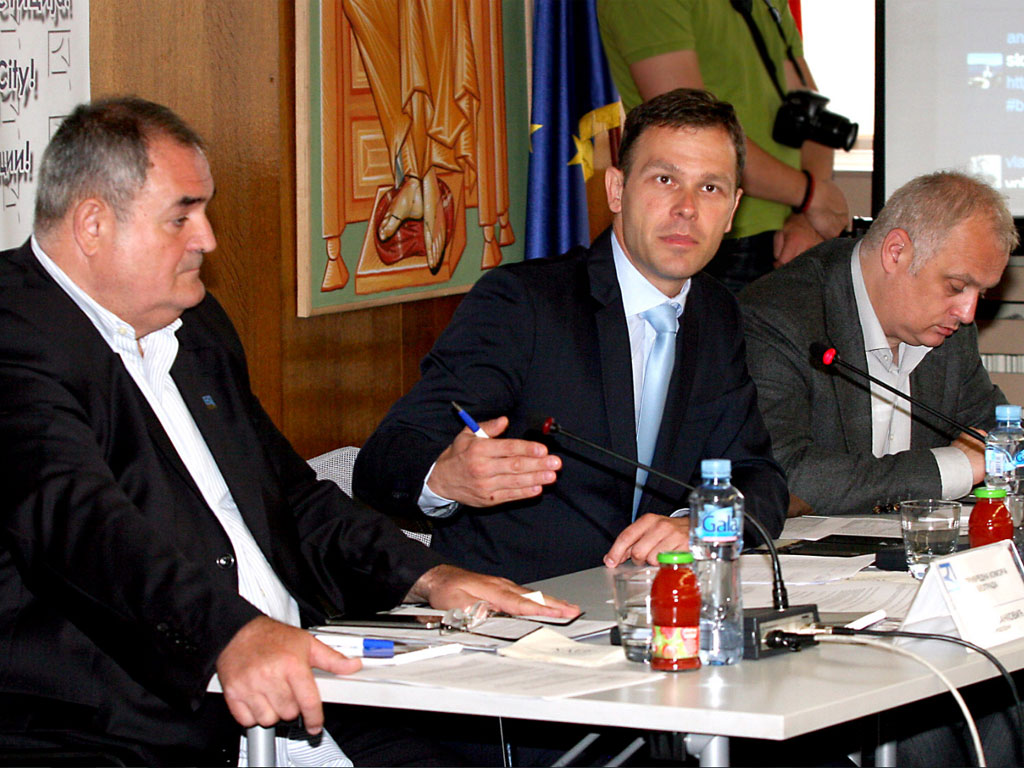 Milan Janković, Siniša Mali und Goran Vesić