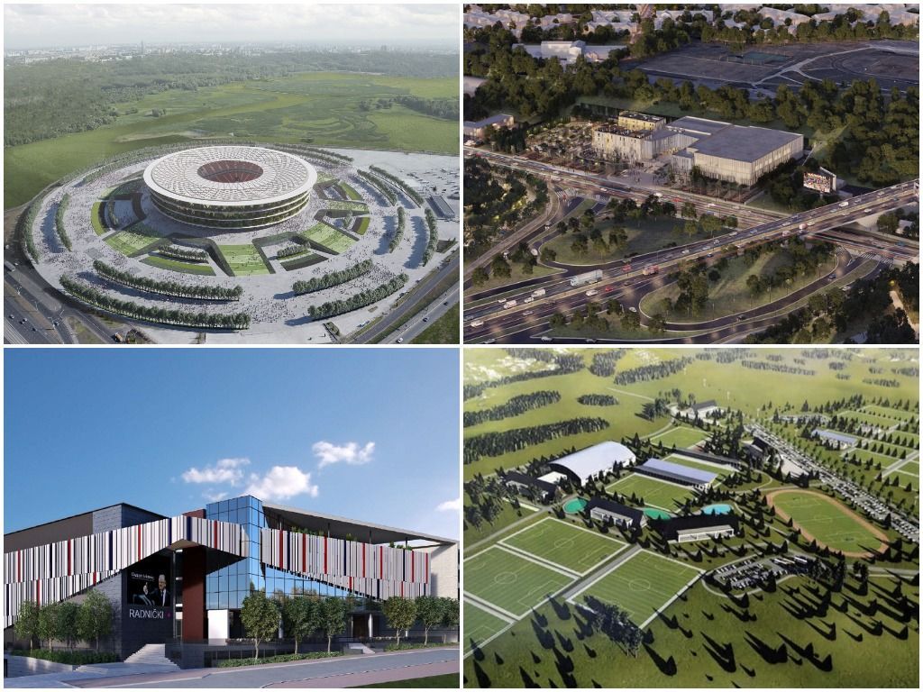 National Stadium, Volleyball Training Center, Sports Society Radnicki Complex in Crveni Krst, Sports Center Zlatibor