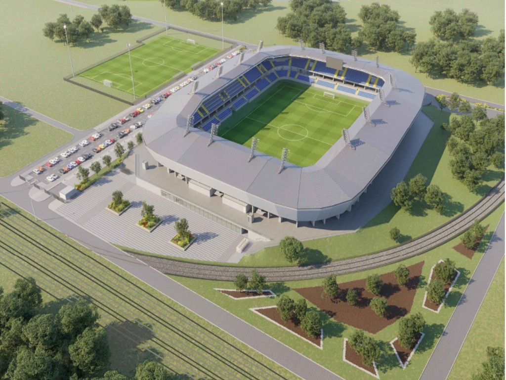 Design des künftigen Stadions in Kraljevo