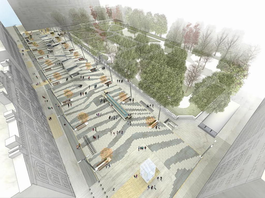 Future look of Studentski Trg Street, designed by architect Boris Podrecca