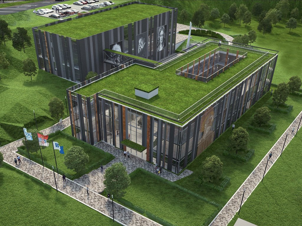 Future look of the Verrocchio center in Zemun, including artificial grass on the roofs