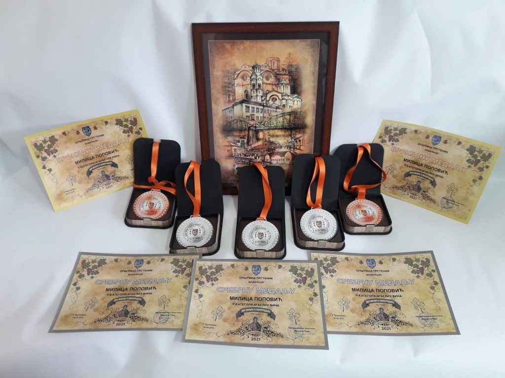 Medalje u kategoriji belih vina - takmičenje povodom Svetog Trifuna 2021., Trstenik