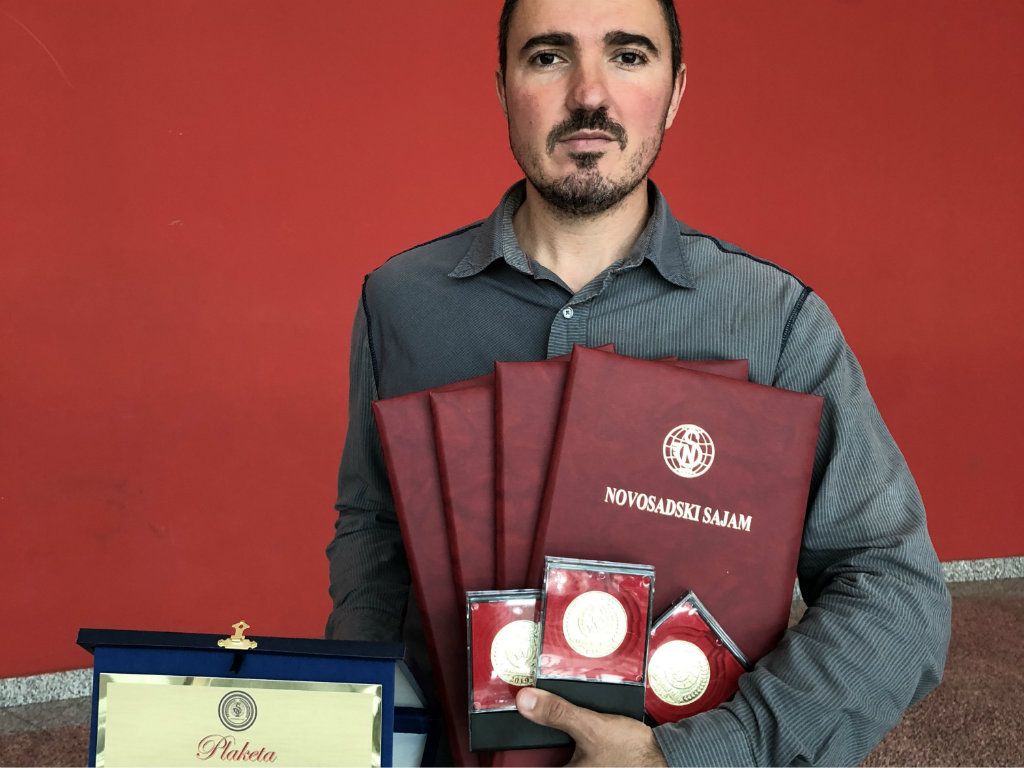 Vladimir Milisavljevic with awards from the Novi Sad Fair